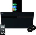 KKT KOLBE Cappa aspirante 80 cm | Cappa a Parete | Acciaio Inossidabile | Vetro Nero | WiFi | auto spegnimento | Illuminazione LED RGBW | Operazione di tocco | STYLE8005SMAO