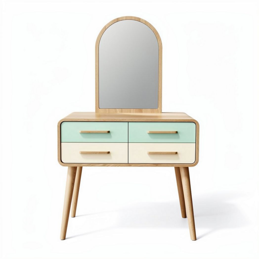 Tolettiera con specchio per camera da letto – legno e MDF – 100 x 80 x 140 cm