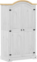 vidaXL Corona White Wardrobe, 102 x 52 x 186 cm, Solid Pine Wood, Bedroom Wardrobe, Entrance Wardrobe, Wardrobe with Door