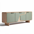 Mobile contenitore in legno per soggiorno con ante colorate – 160 x 40 x 65 cm