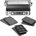 Braun MultiGrill9 CG9167 Griglia Elettrica a Controllo Elettronico, 2 Termostati Indipendenti, 3 Posizioni Cottura, Termosonda, Funzione BOOST, in Dotazione 1 Set Piastre Griglie+Liscie+Waffle, 2200W