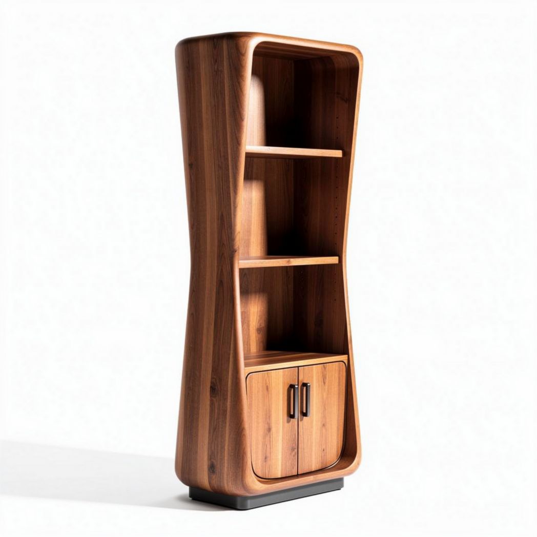 Mobile libreria in legno per soggiorno o ufficio – 40 x 30 x 120 cm