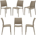 REDÒKASA Set 6 sedie in polipropilene MOON impilabile resistente ai raggi UV design moderno ideale per sala da pranzo, cucina, giardino, bar (Tortora, 6)