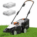 Litheli Tagliaerba Tosaerba a Batteria 37cm, Altezza Regolabile 25-75mm, Sacco 40L,Fino a 300m², Tosaerba Elettrico con 2x 20V Batterias 4.0Ah