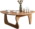 Tavolino triangolare dalla forma irregolare, dal design unico, realizzato in legno massello al 100%, adatto per soggiorni, balconi e soggiorni Cherry color 110cm