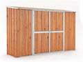 Notek Box in Acciaio Zincato Casetta da Giardino in Lamiera 3.07 x 1.00 m x h1.92 m - 67 kg – 3,07 Metri Quadri – Legno