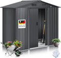 KESSER® Casetta per attrezzi L in metallo, 3,4 m³ con fondazione | 195 x 131 x 186 cm | 2 porte scorrevoli e fondamenta | capanno per attrezzi | Armadio da giardino | tetto spiovente