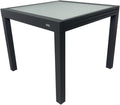 MOMMA HOME Extendable Garden Table Aluminium Tempered Glass Square Extendable Outdoor Table 90/150 x 90 x 74 cm, Grey