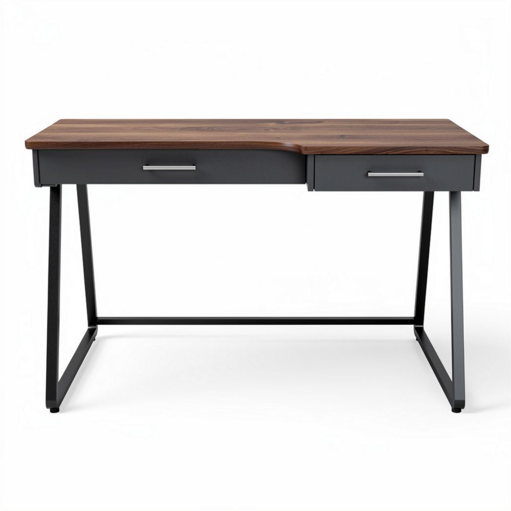 Scrivania con struttura in metallo e piano in legno per ufficio – 120 x 60 x 75 cm