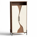 Armadio in legno con ante ondulate per soggiorno – 80 x 40 x 180 cm