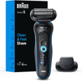 Braun Rasoio elettrico da uomo, serie 5 5118s, rasatura a secco e bagnato, modalità di rasatura turbo, rasoio a lamina, prodotto in Germania, con rifinitore di precisione, blu