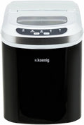Koenig Macchina per il Ghiaccio KB12,12kg in 24h, Pronto in 13minuti,2 Misure Cubetti,Silenzioso,Compatto,Senza impianto idraulico,Inox,100W