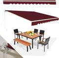 RELAX4LIFE Outdoor Tent with Extendable Arms with Aluminium Frame, Sun Resistant and Waterproof Roof, Manual Crank, Adjustable Angle (Red, 360 x 300 cm)