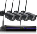 REIGY 3MP Kit Videosorveglianza Wifi Esterno con Spotlight, Telecamera 4x 1296P VideoCamera, Sistema di Sicurezza Interno con Visione Notturna a Colori, Audio Bidirezionale Senza HDD Nero