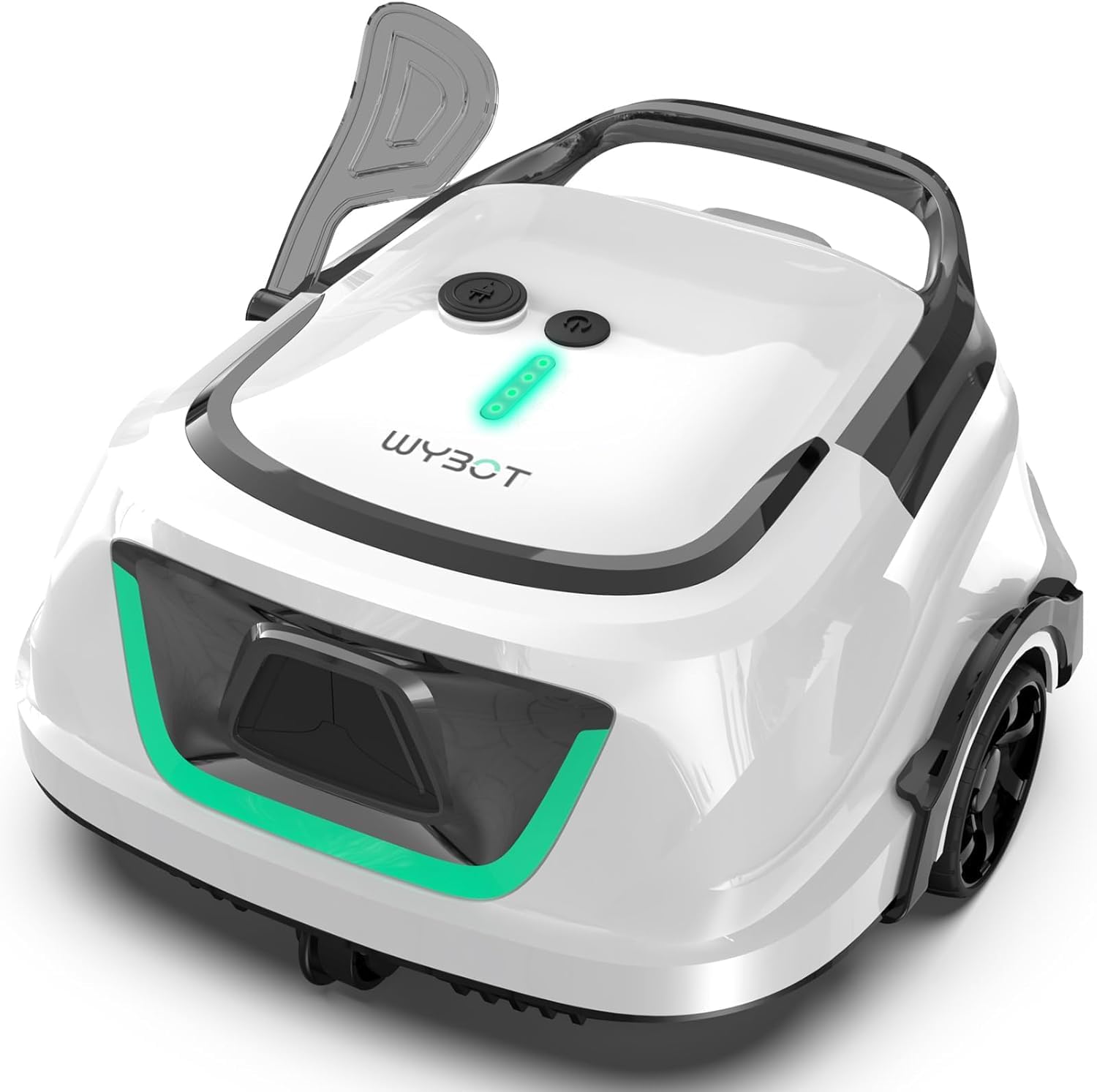(Aggiornamento 2025)WYBOT A1 Robot Piscina, Autonomia 120 Min, Robot Piscina Senza Fili con Doppio Filtro per Piscine Fuori Terra Fino a 100 m²,2,5 Ore di Carica Completa Veloce(Verde Bianco Perlato)