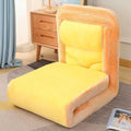 Floor Chair with Back Support for Adults, Adjustable 5 Positions, Foldable Coral Fleece Lazy Sofa for Living Room, Bedroom, Office