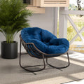 Sedia imbottita Rocker Recliner – Outdoor Rattan Rocking Chair with Cushion for Patio  Porch, verde oliva