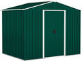 Outsunny Casetta da Giardino 3.6m² in Acciaio Zincato con Prese d'Aria, Capanno da Giardino con Tetto Inclinato, Doppie Porte Scorrevoli Bloccabili, Capanno Porta Attrezzi, 236x174x190cm, Verde